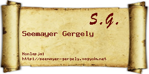 Seemayer Gergely névjegykártya